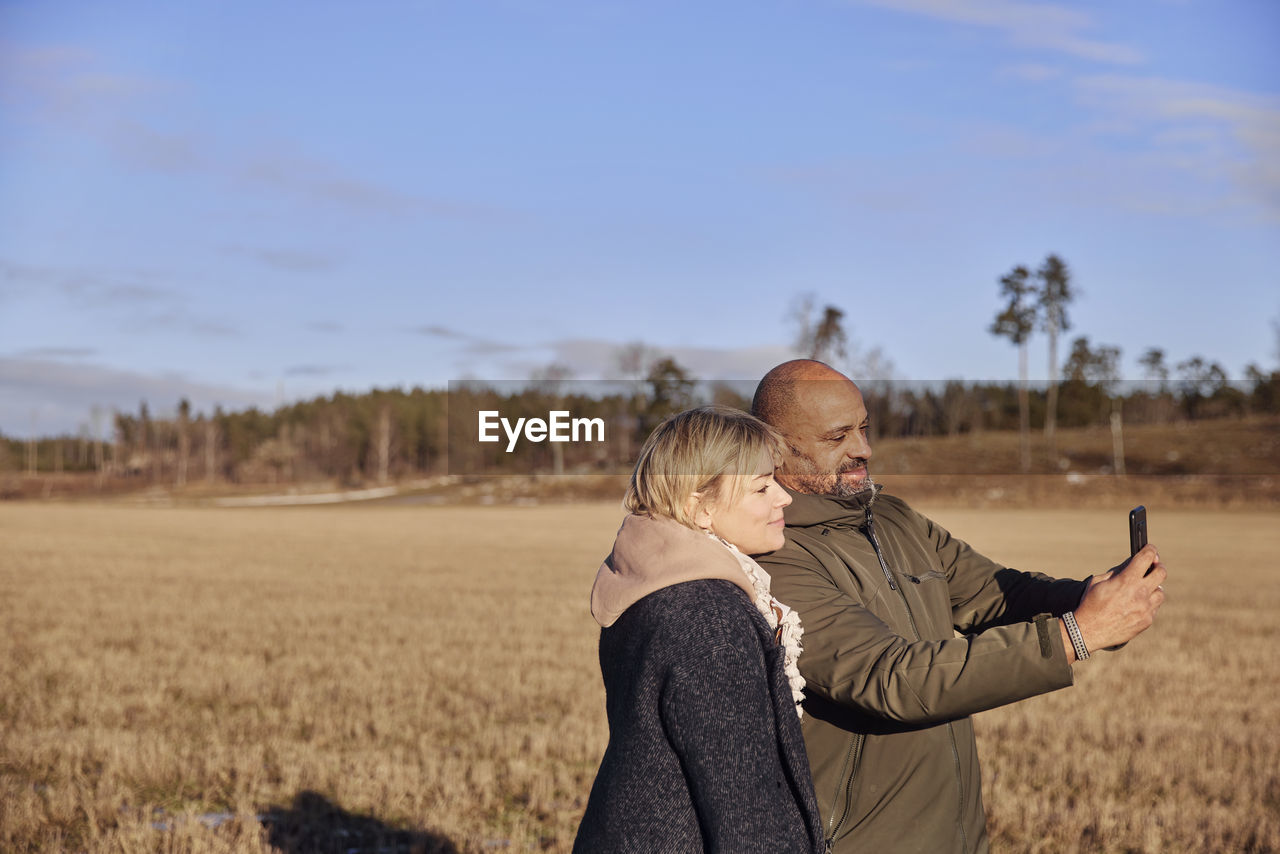 Couple taking selfie