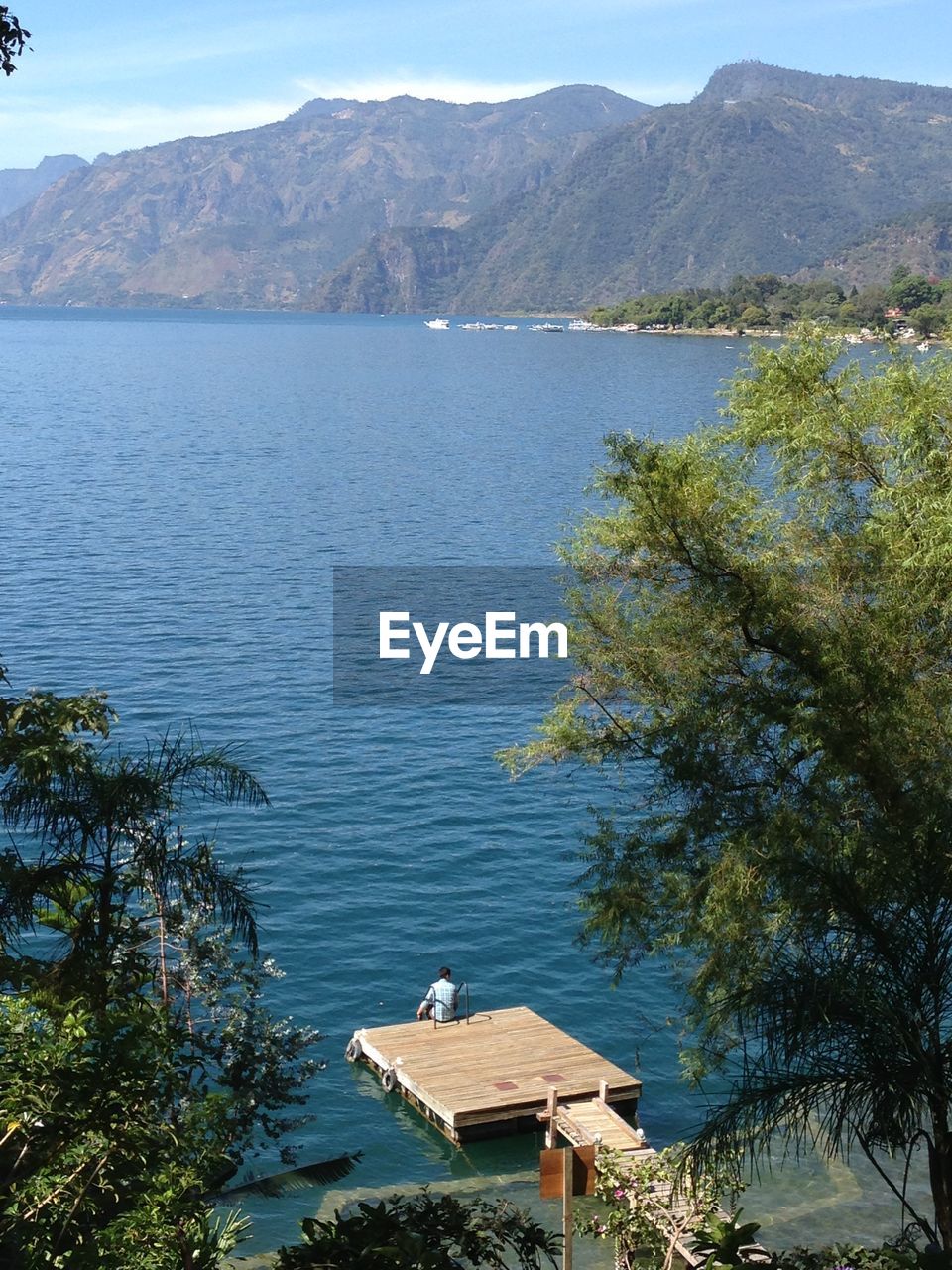 Scenic view of lake against mountains