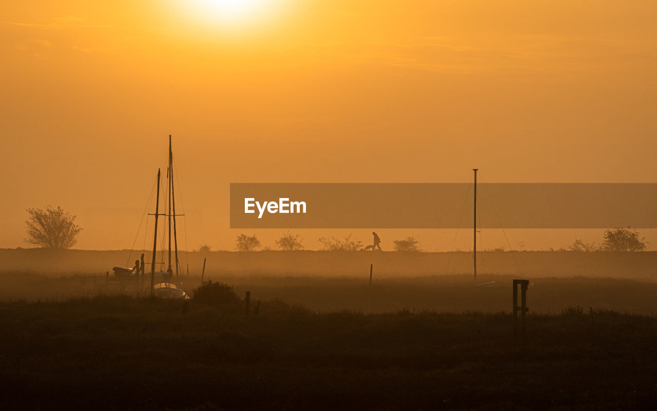 SCENIC VIEW OF SILHOUETTE LANDSCAPE DURING SUNSET