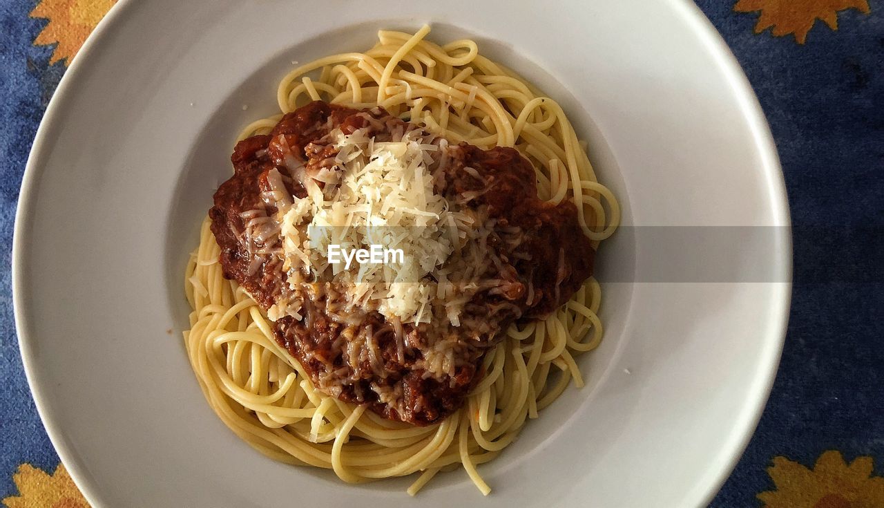 HIGH ANGLE VIEW OF FOOD SERVED IN PLATE