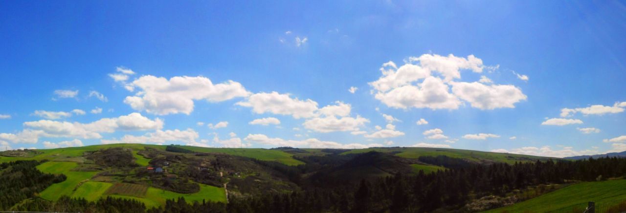 Scenic view of landscape against cloudy sky