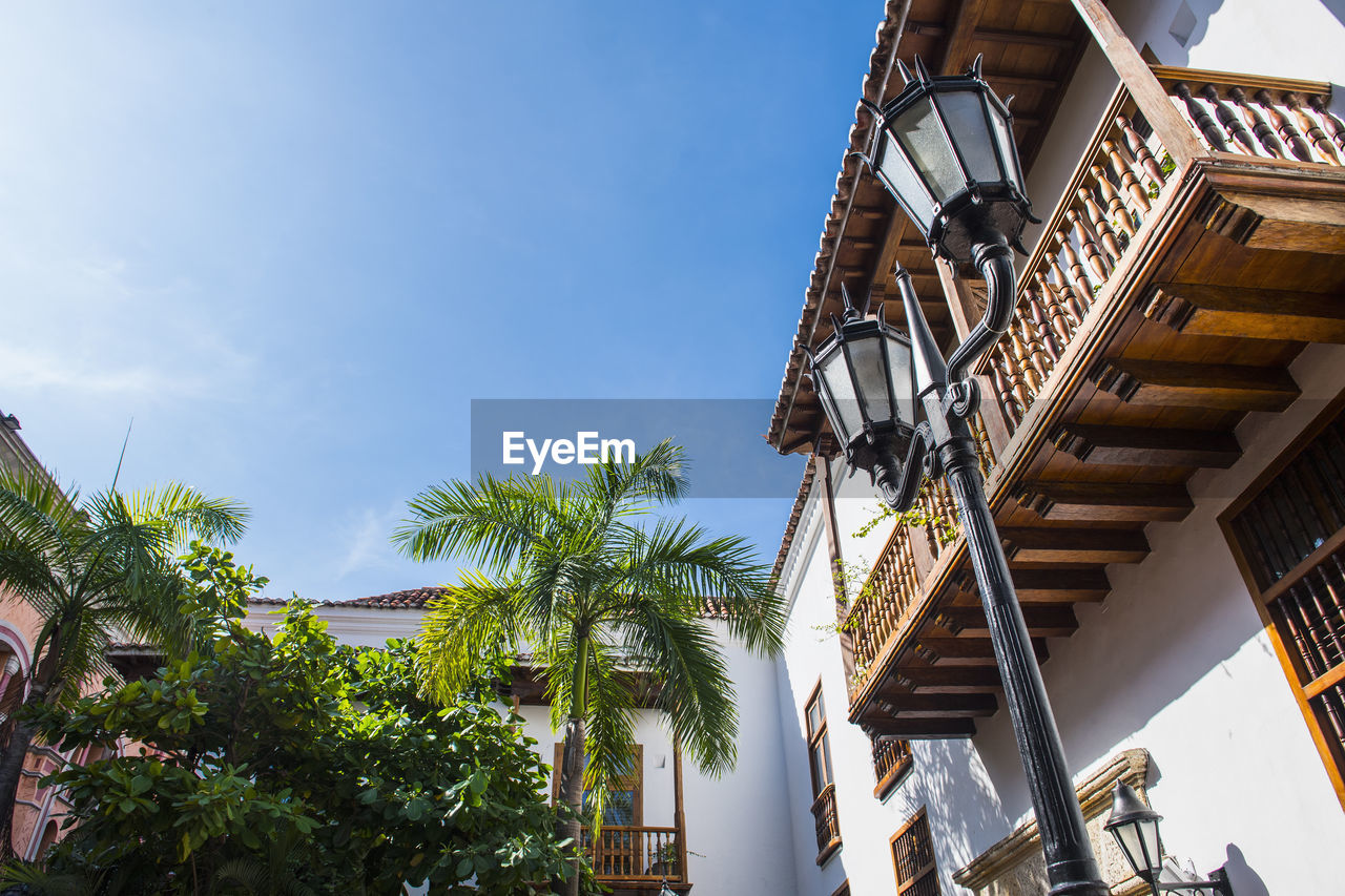 Balcony at colonial houses in the old town of cartagena in colombia