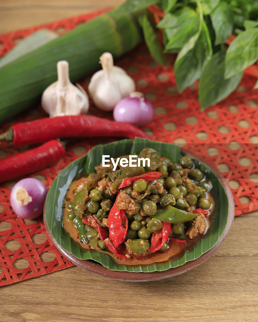 high angle view of vegetables on table