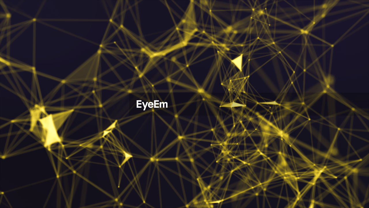 Full frame shot of illuminated connecting dots against black background