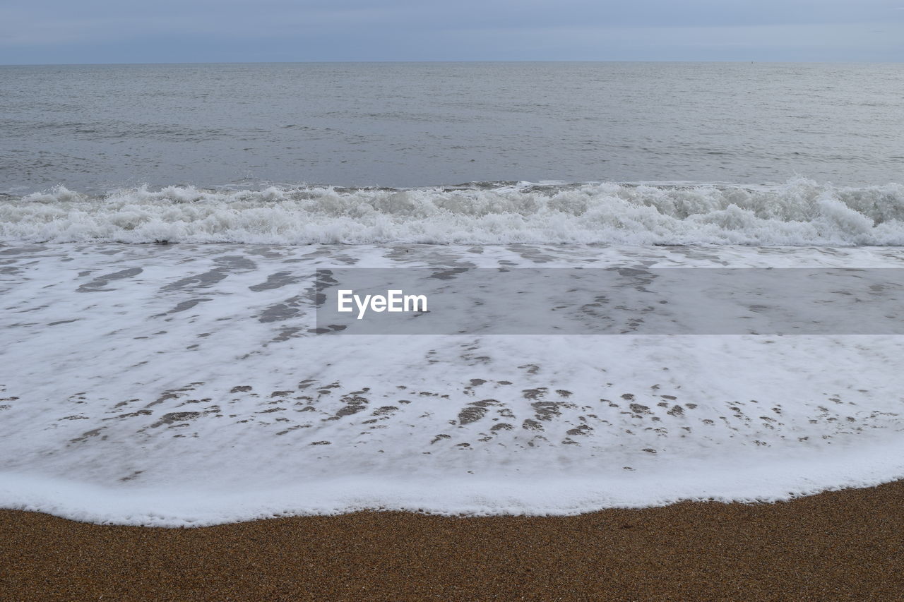 SCENIC VIEW OF SEA WAVES AGAINST SKY