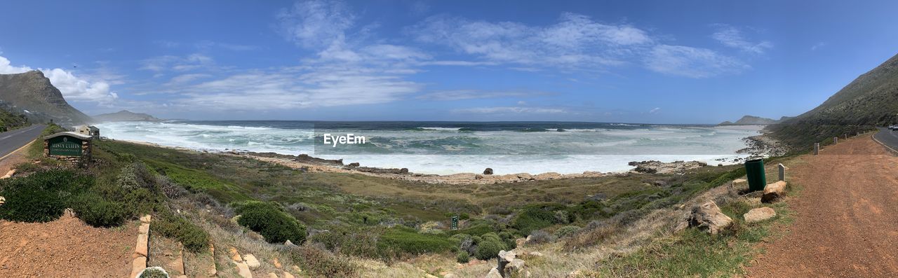 Panoramic view of beach against sky