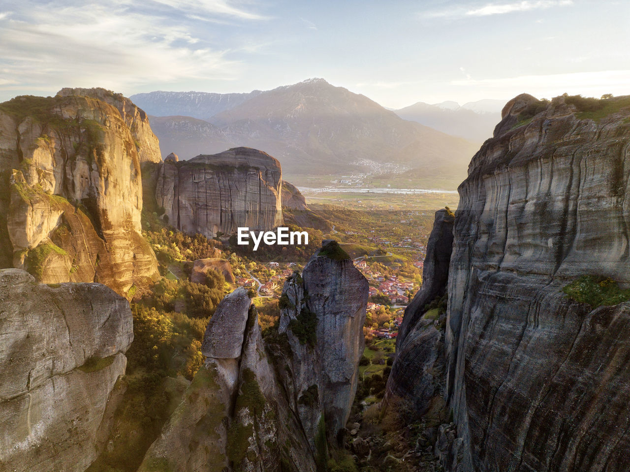 Panoramic view of rock formations against sky