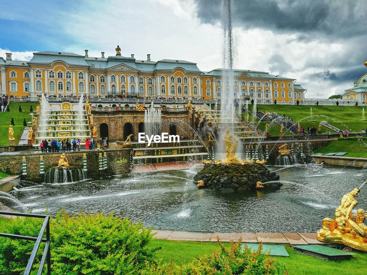 FOUNTAIN IN FRONT OF BUILDINGS