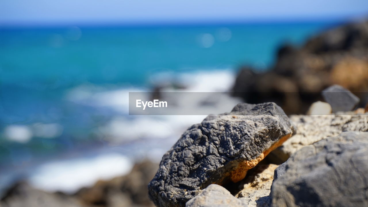 Close-up of rocks on beach