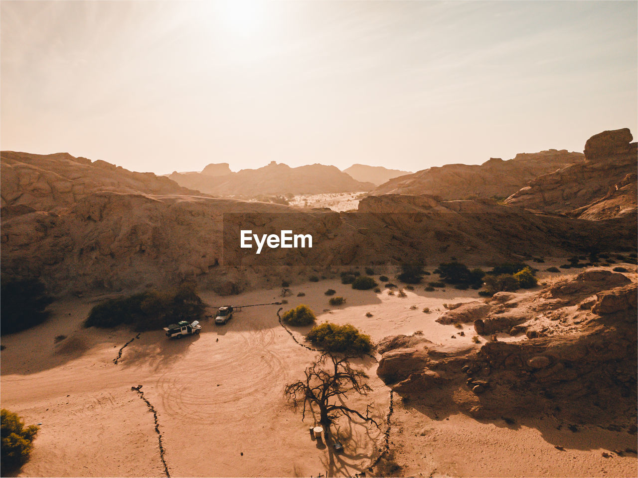 Scenic view of desert against sky