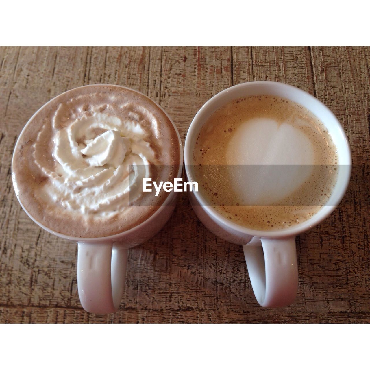 High angle view of coffee on table