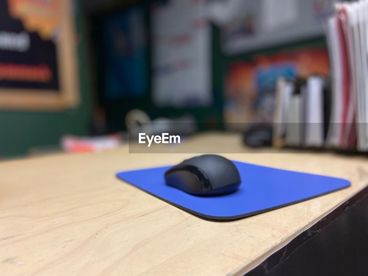 Close-up of computer mouse on table