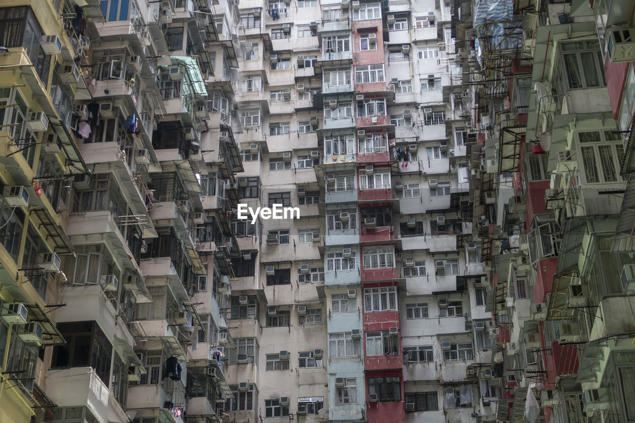 Full frame shot of residential buildings, hong kong