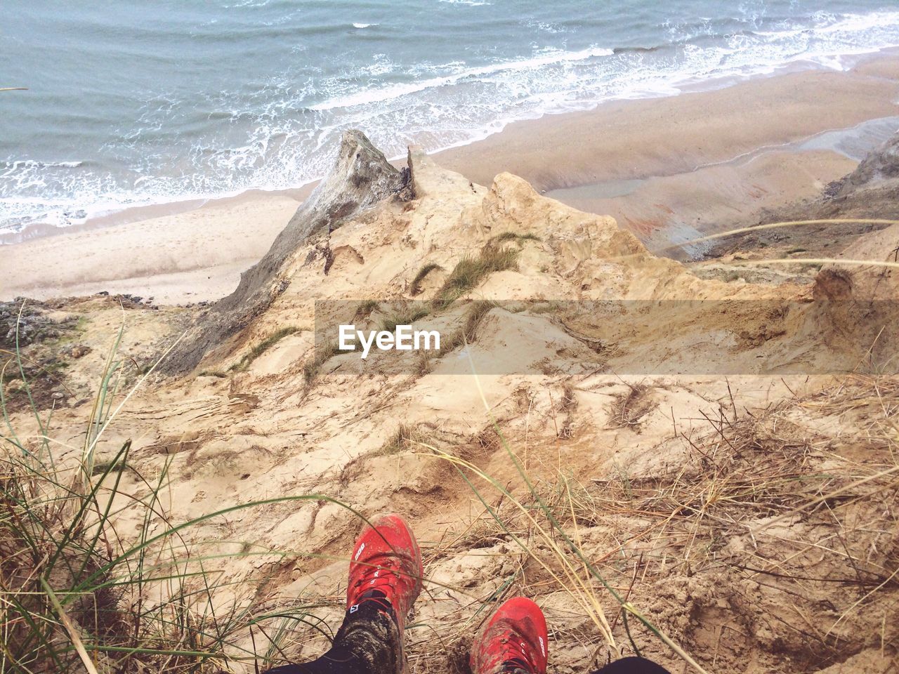 Low section of person at beach