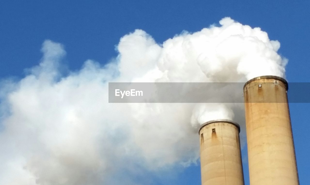 Low angle view of chimneys