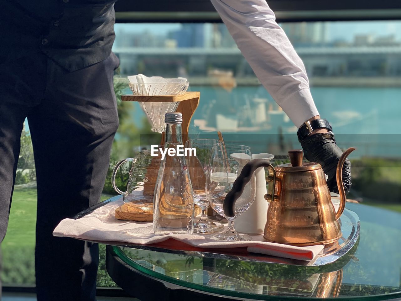 V60 served in one of the most beautiful spots overlooking bahrain bay.