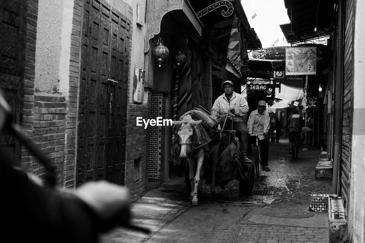 GROUP OF PEOPLE ON STREET IN CITY