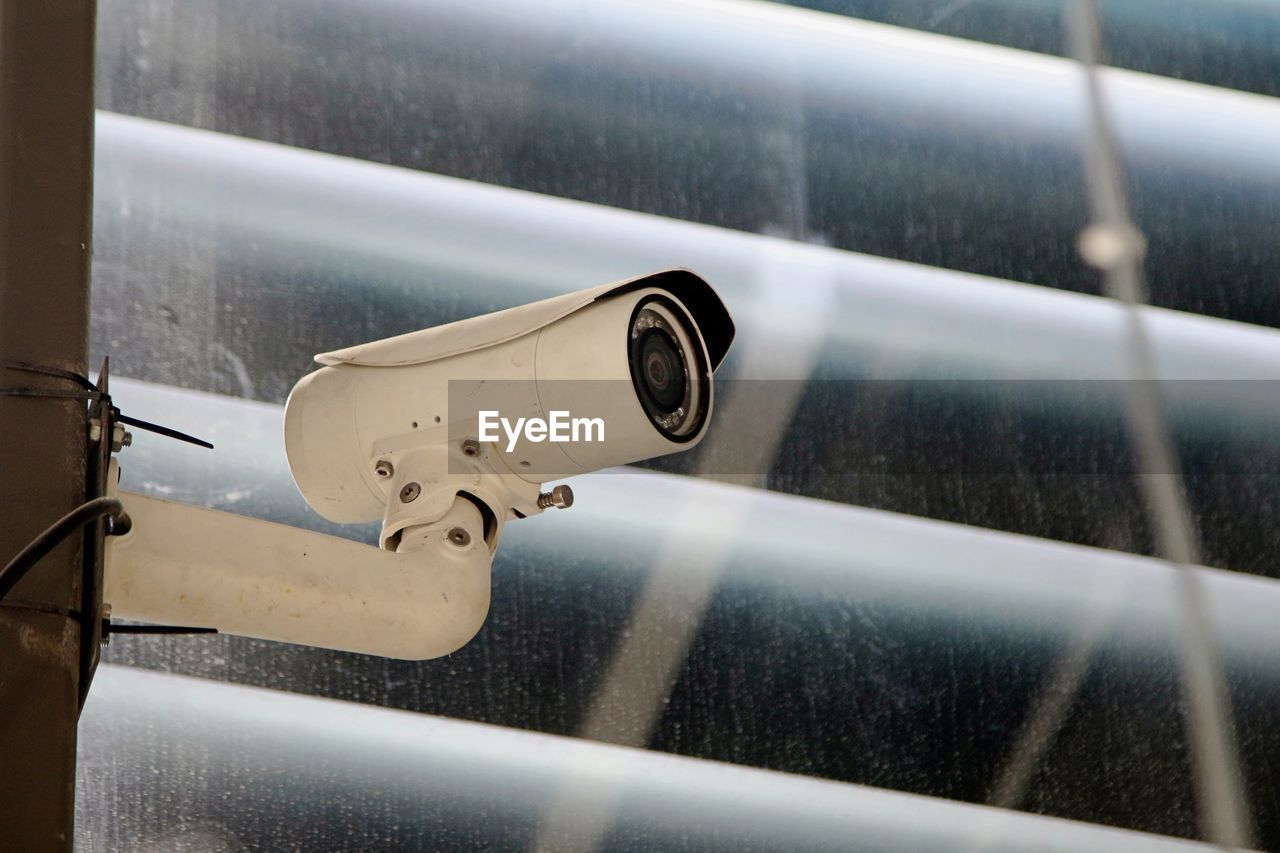 Low angle view of security camera