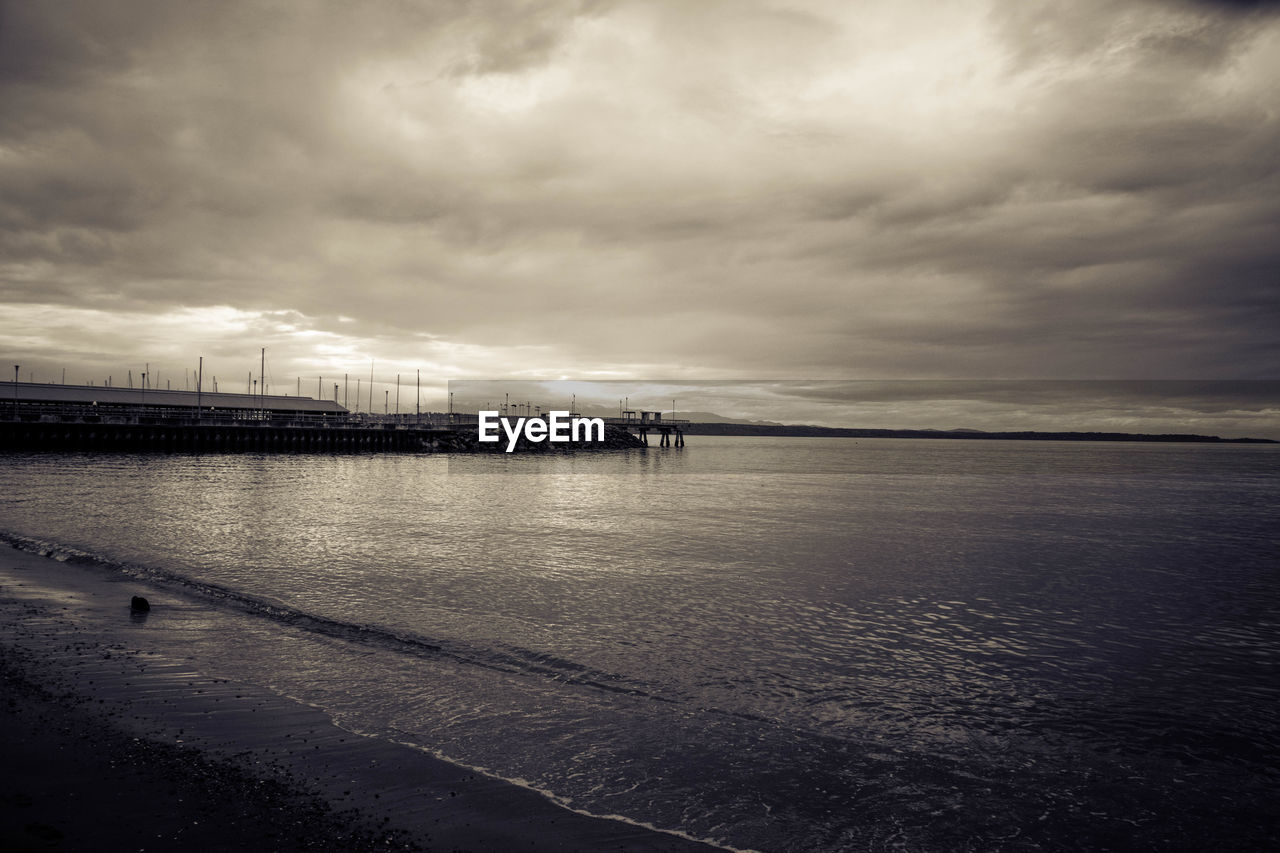 VIEW OF SEA AGAINST CLOUDY SKY