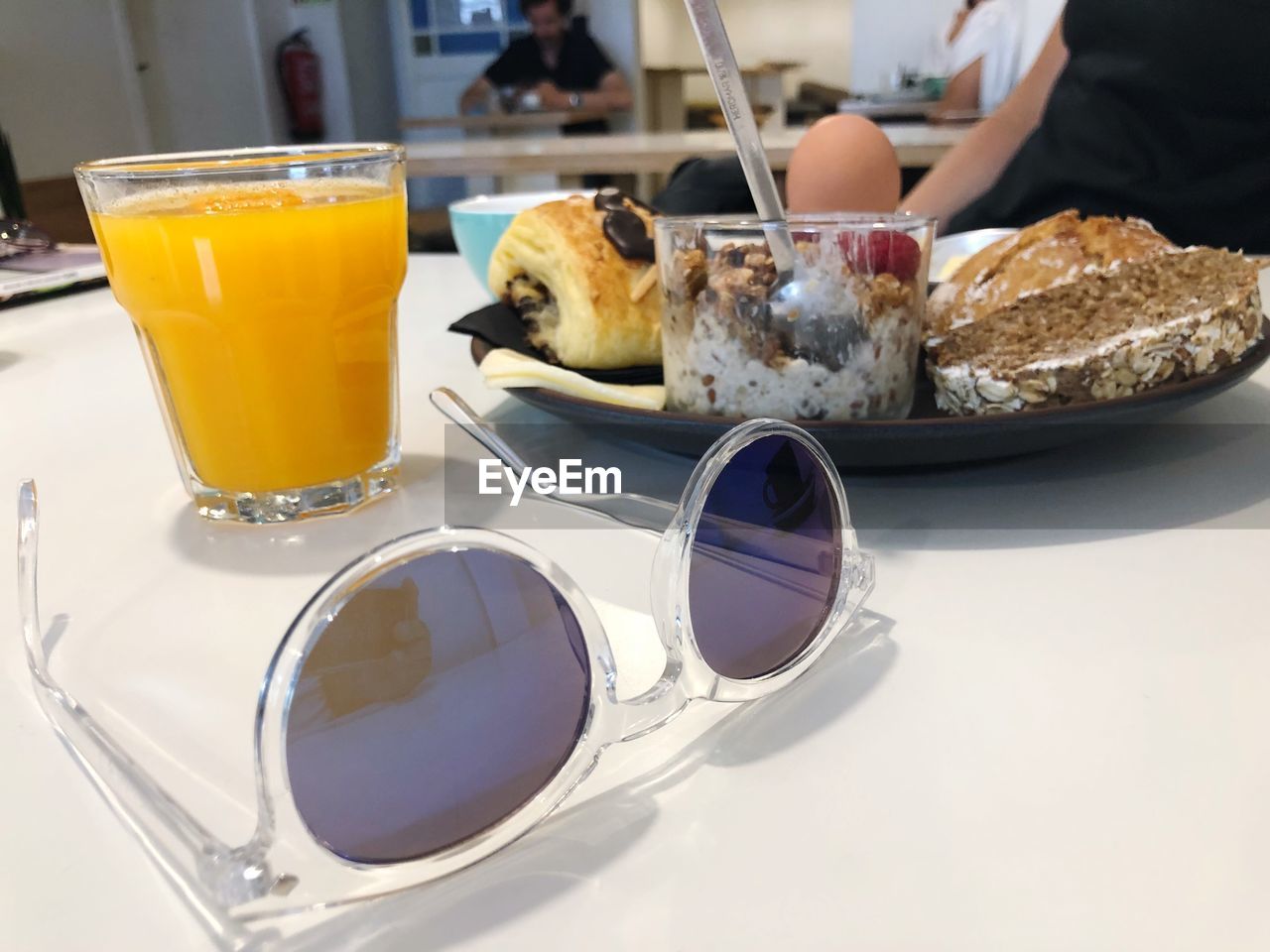 Close-up of breakfast served on table