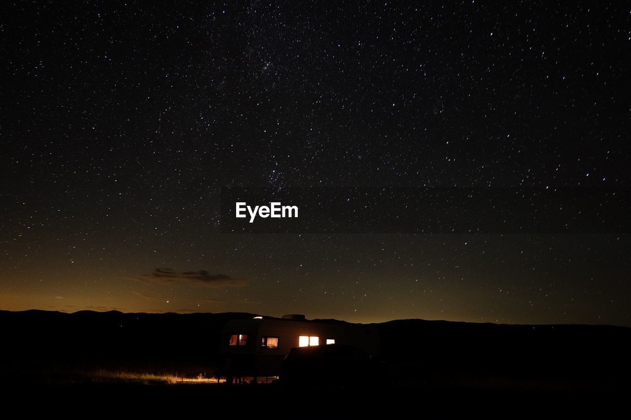 Illuminated star field against sky at night