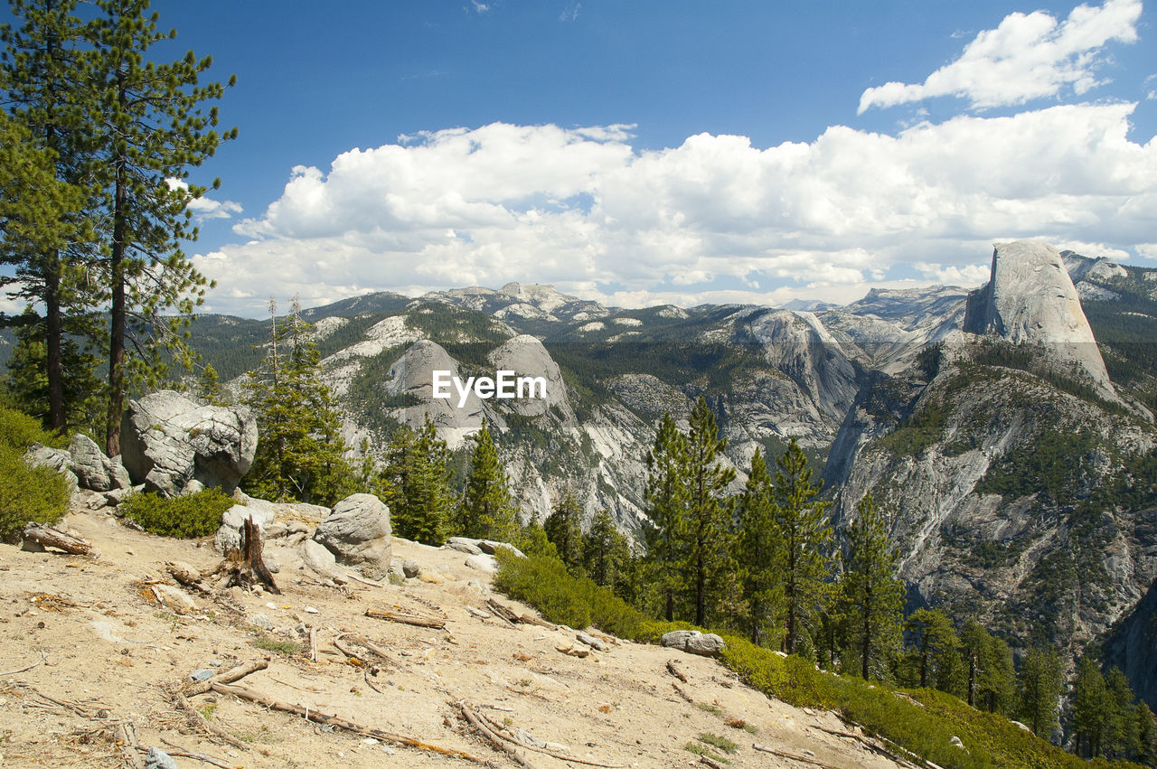 Panoramic view of landscape against sky at yosemite national park