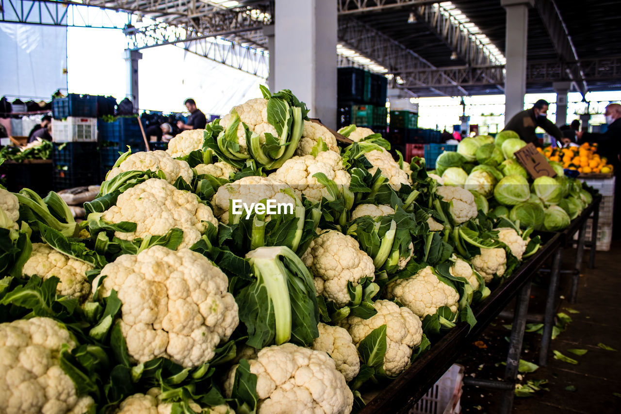 high angle view of vegetables for sale in market