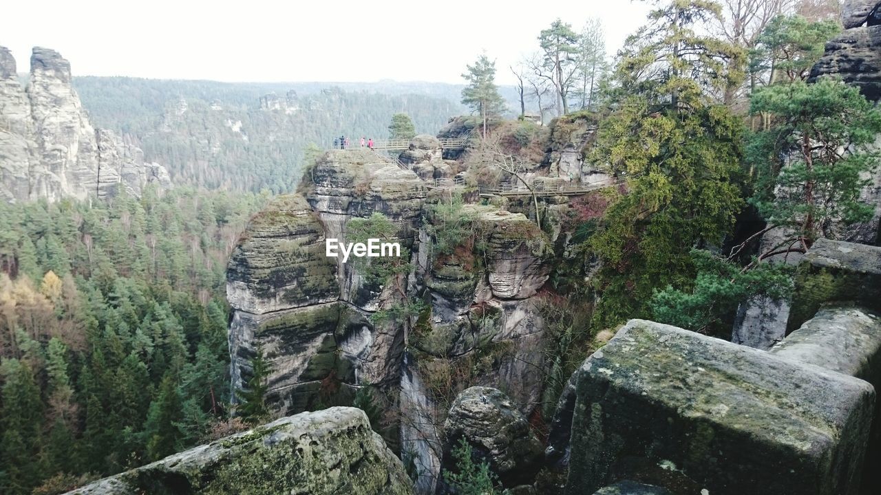 Scenic view of elbe sandstone mountains