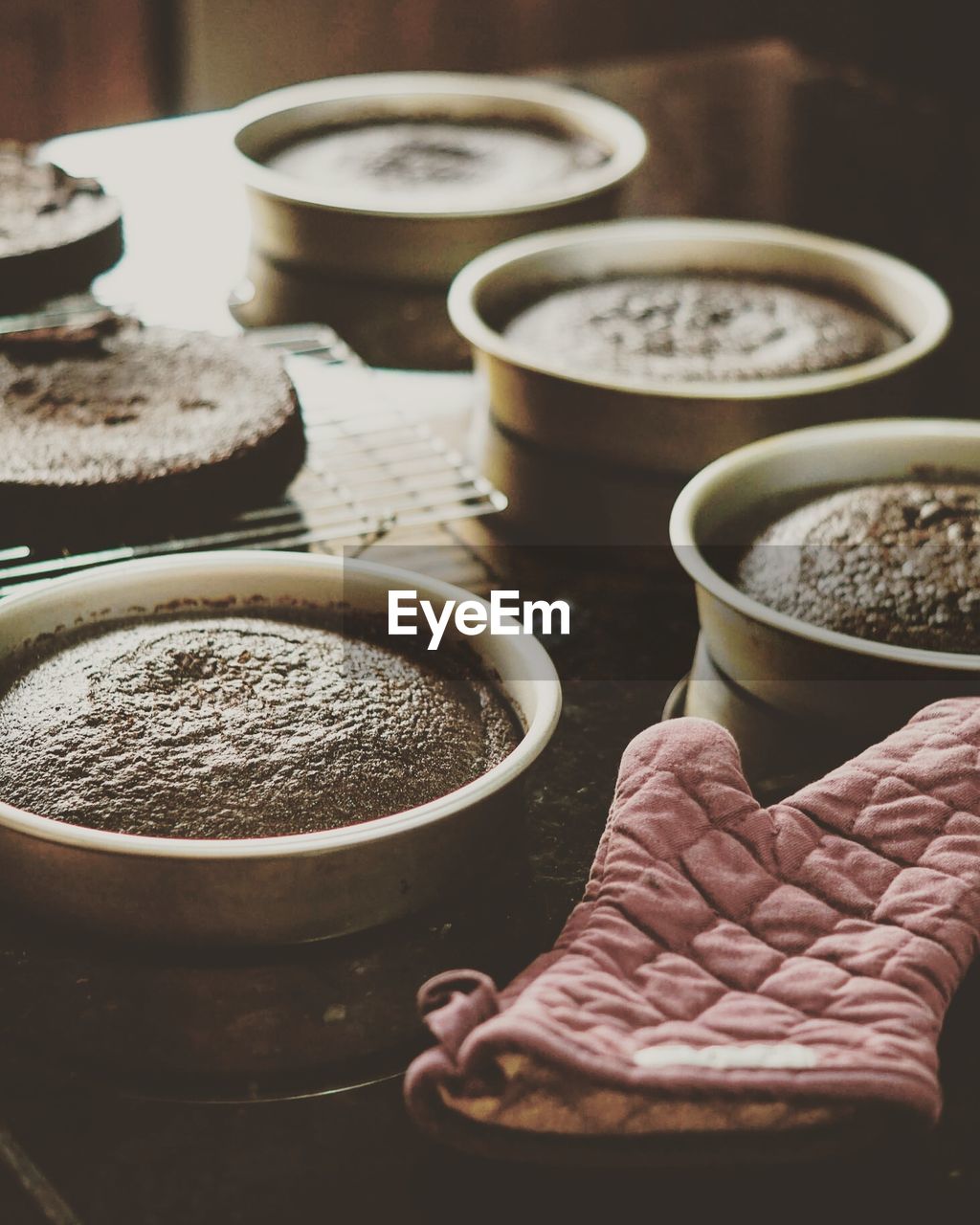 Close-up of homemade chocolate desserts on plate on table