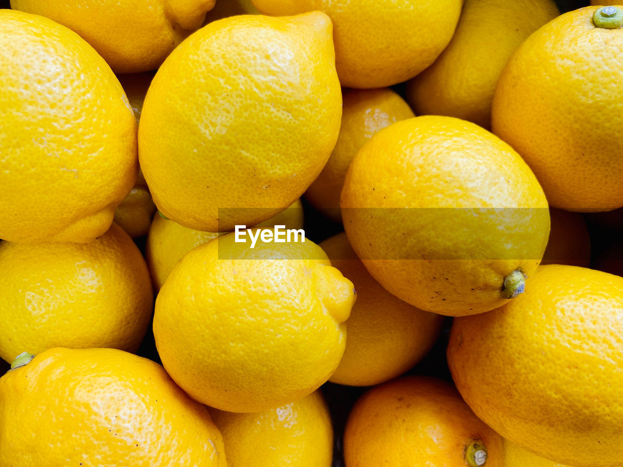 full frame shot of lemons for sale at market