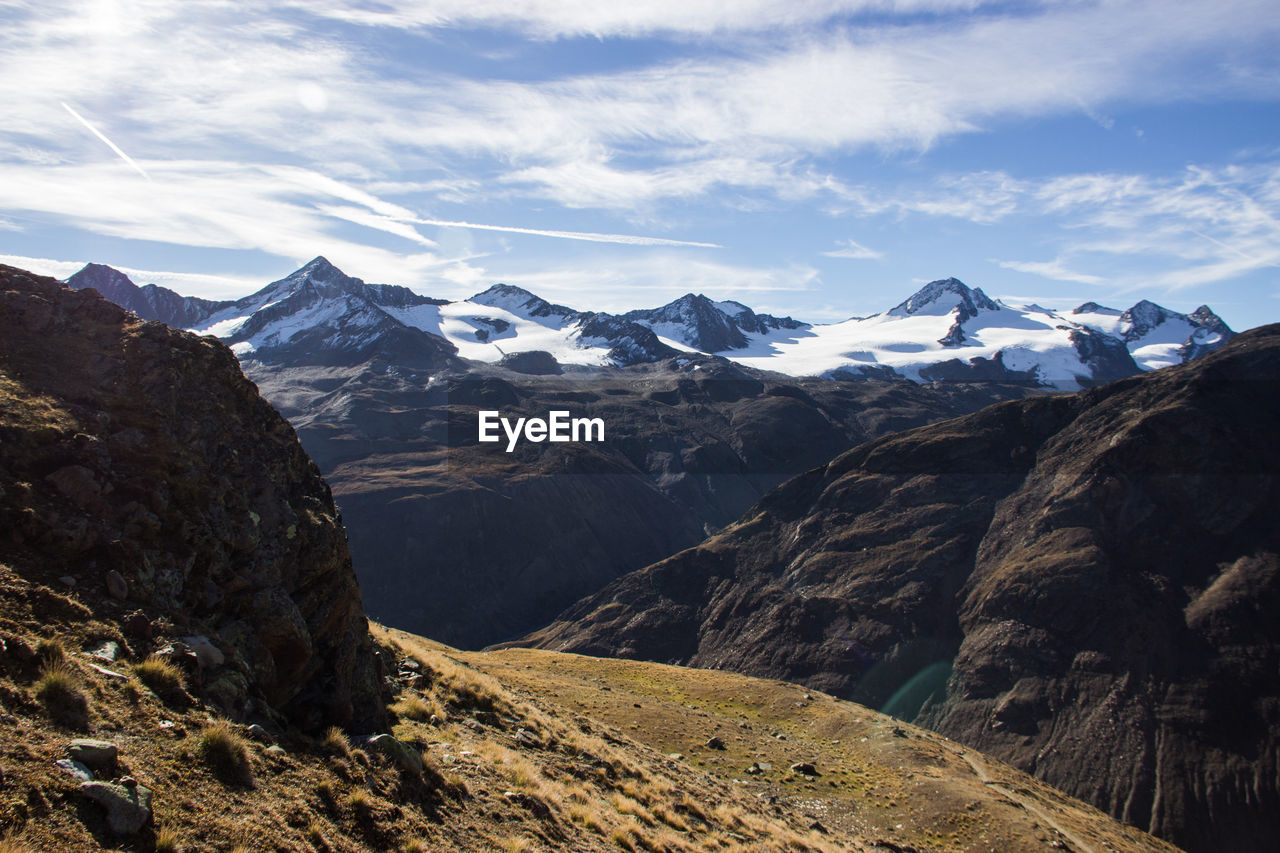 Scenic view of mountains against sky