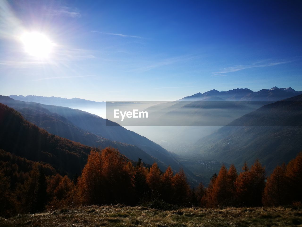 Scenic view of mountains against sky