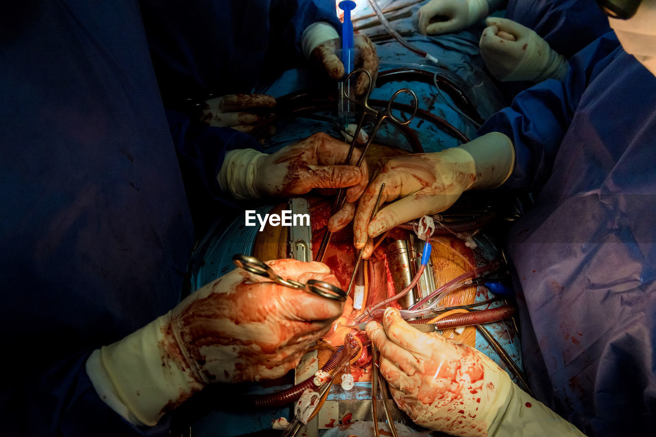 Midsection of man preparing food