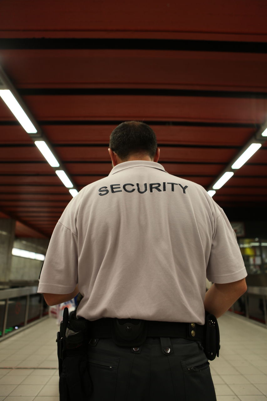 Security guard on subway station