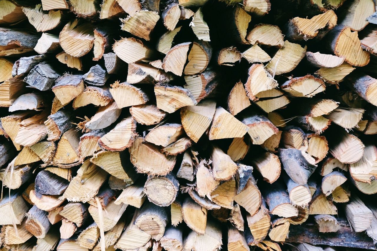 Full frame shot of firewood