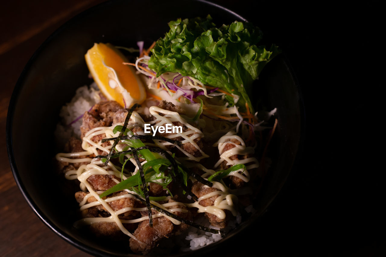 Close-up of food in bowl on table