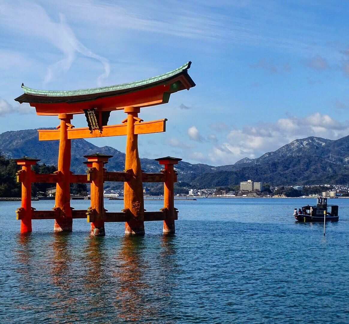 Gazebo in lake