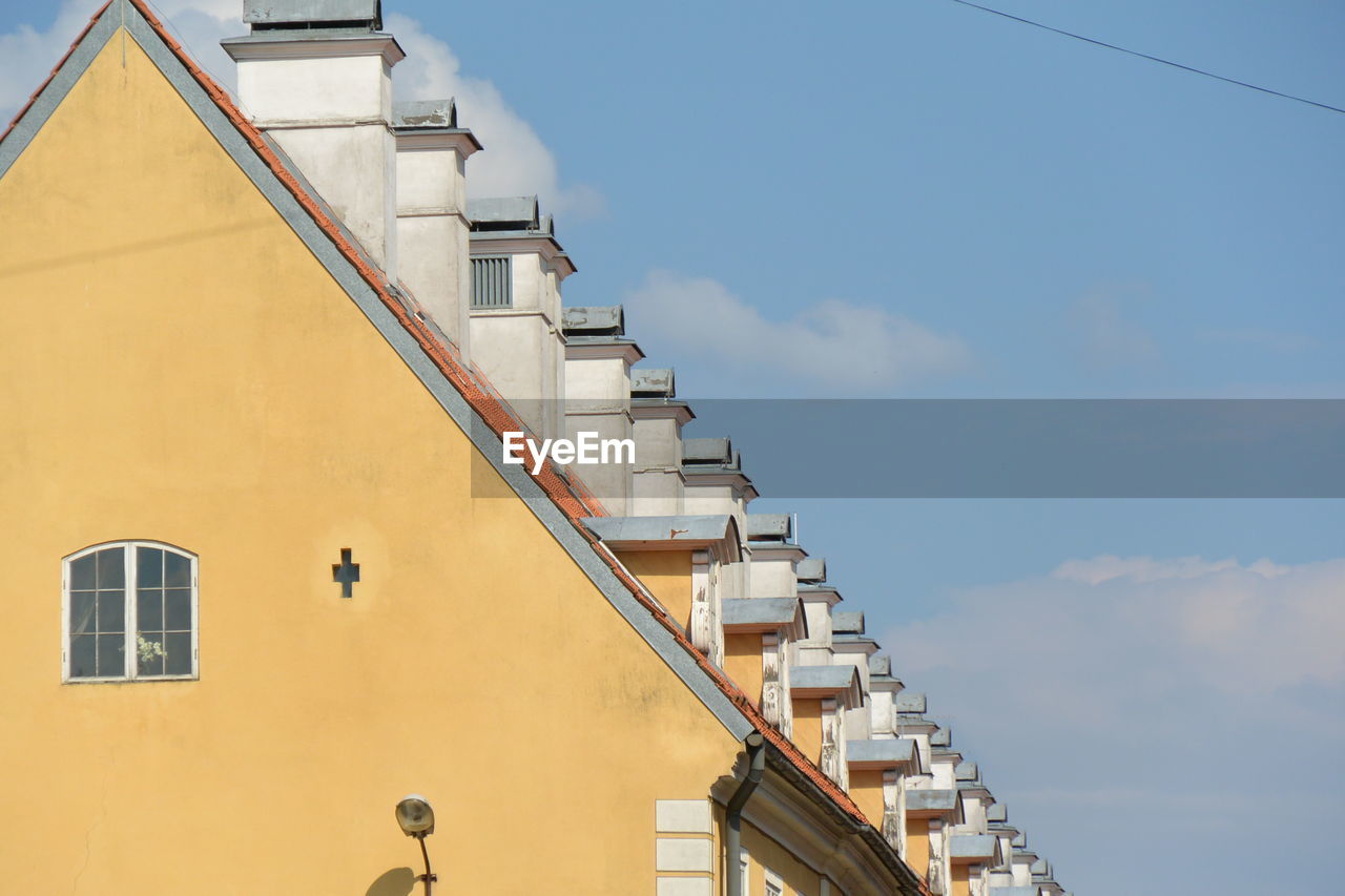 Low angle view of built structure against sky