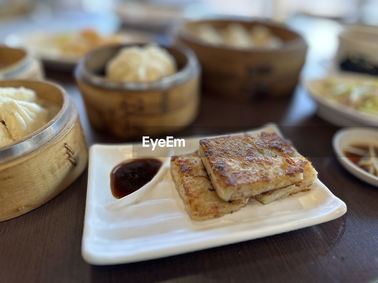 close-up of food in plate on table