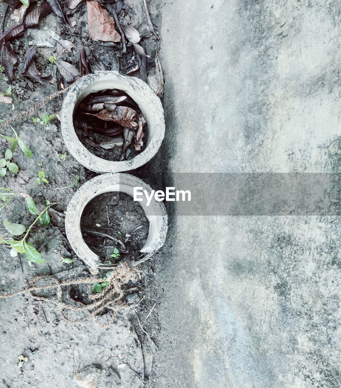 Close-up high angle view of pipe