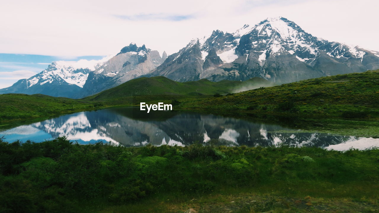 Scenic view of mountains against sky