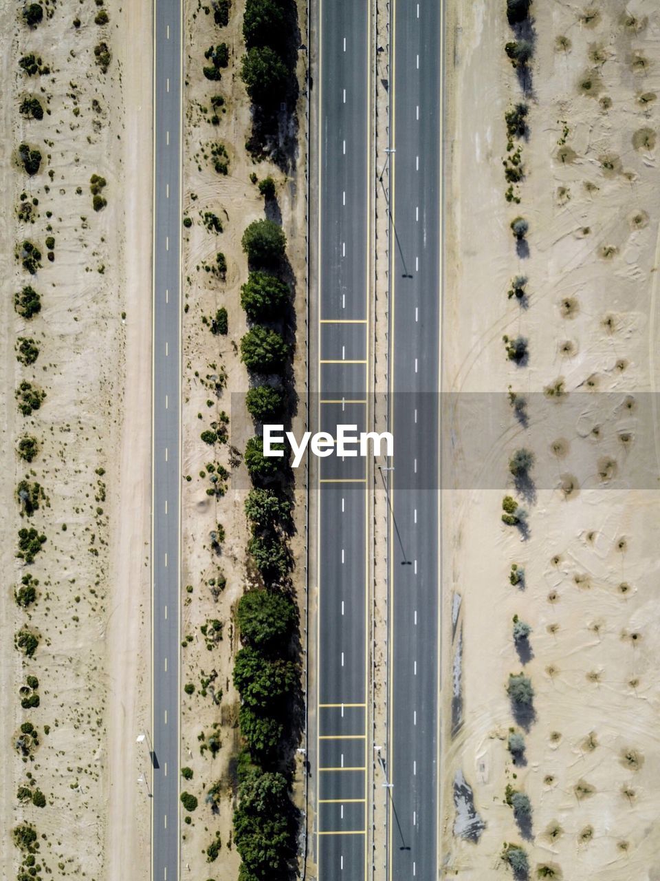 Scenic view of road in desert