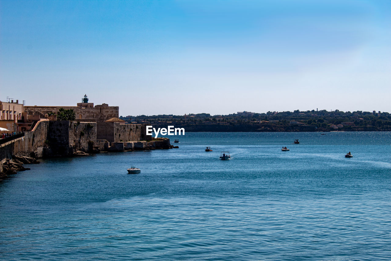 The coast of ortigia with fort vigliena.