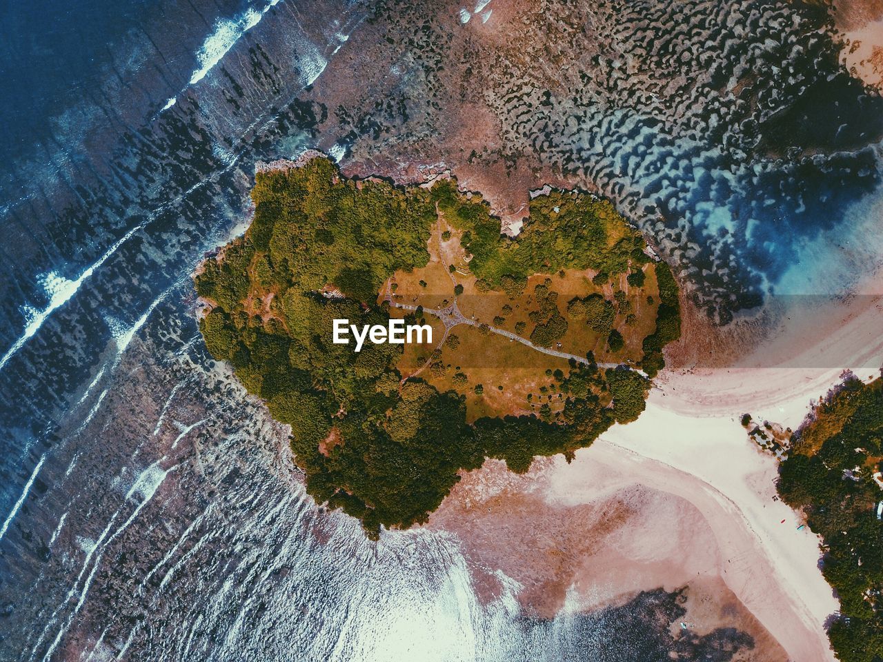 Aerial view of island