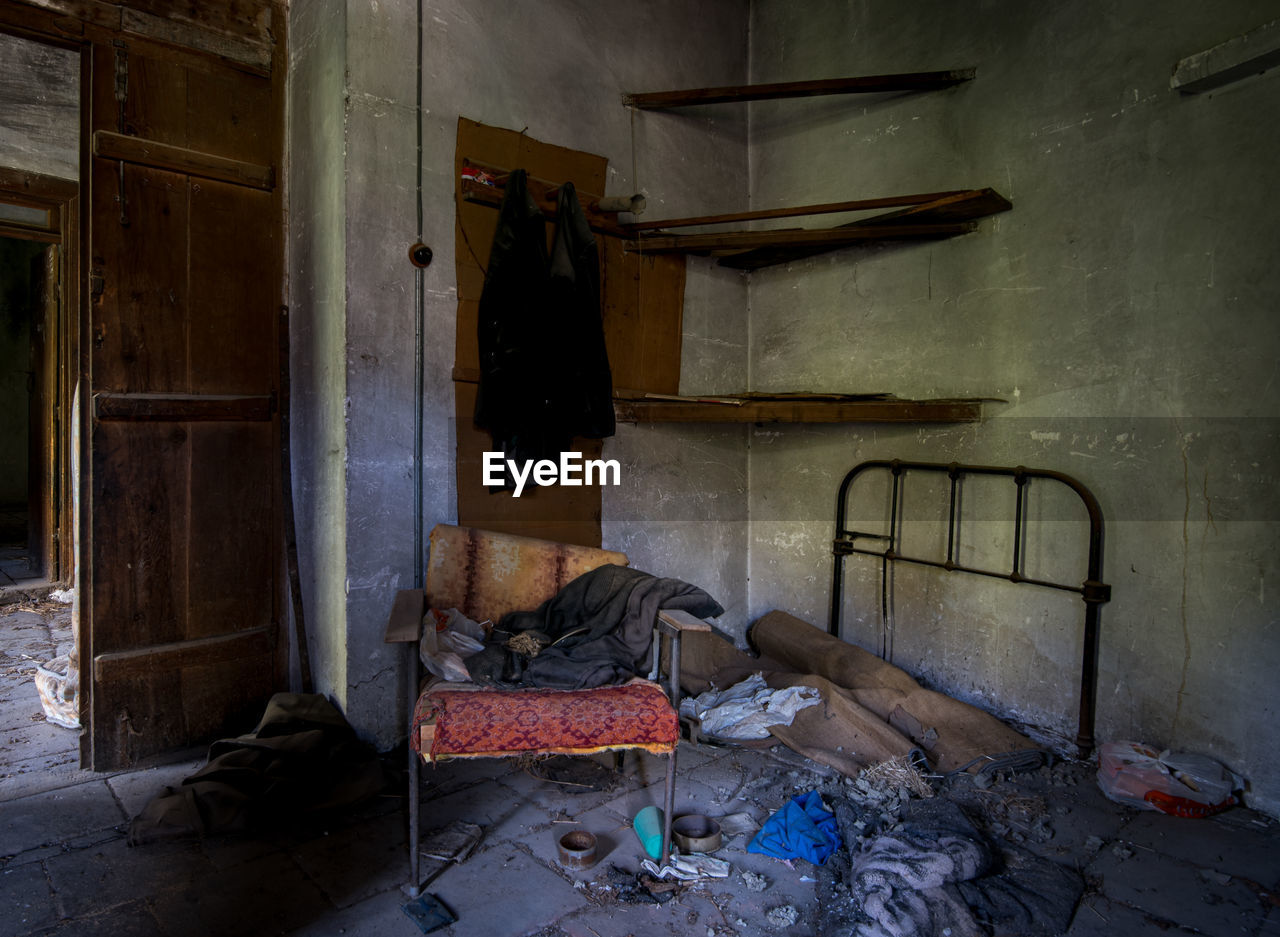 Interior of abandoned building