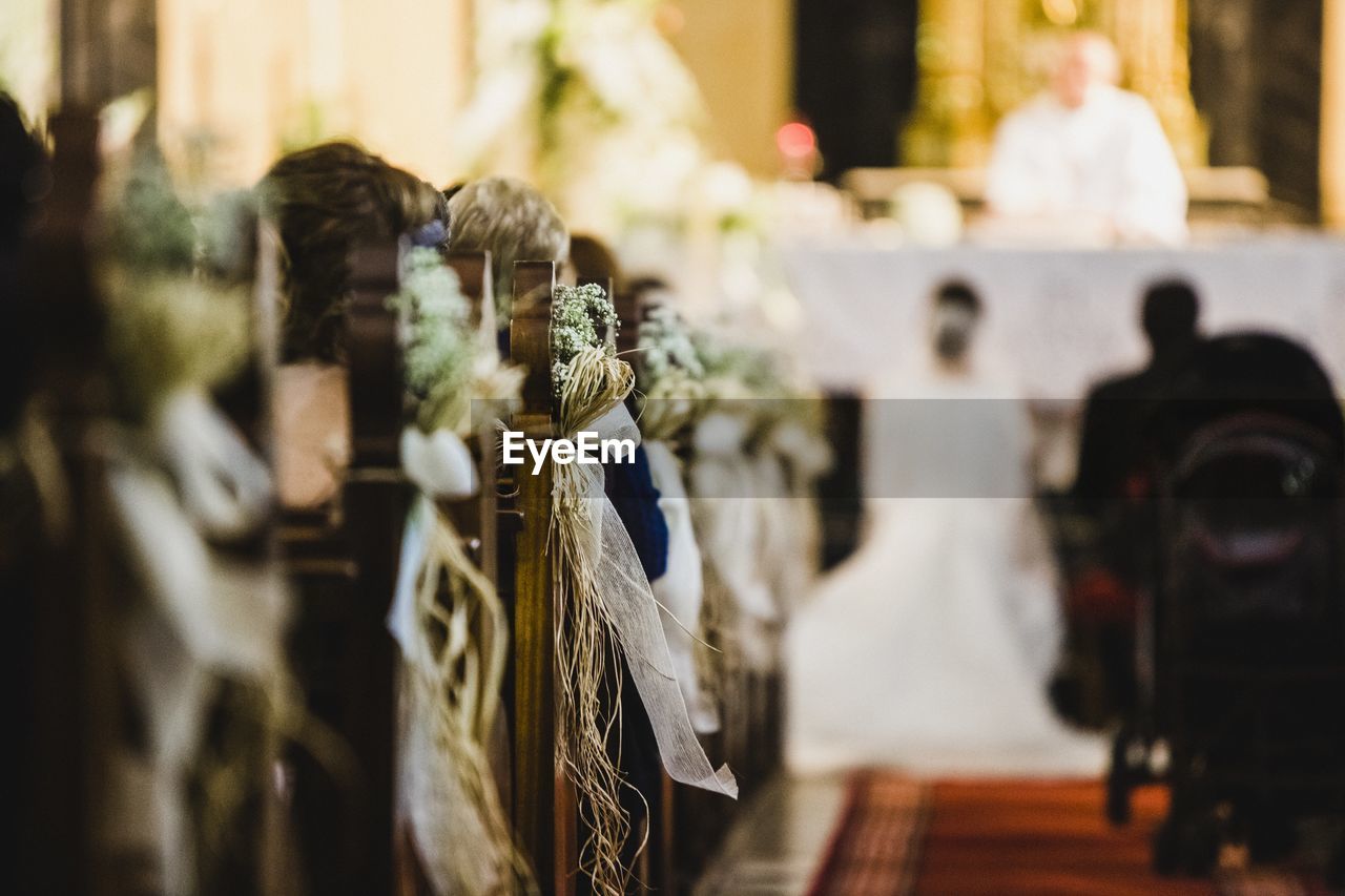 Couple in church during wedding ceremony