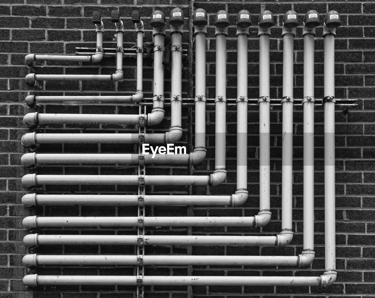 Pipes on building wall