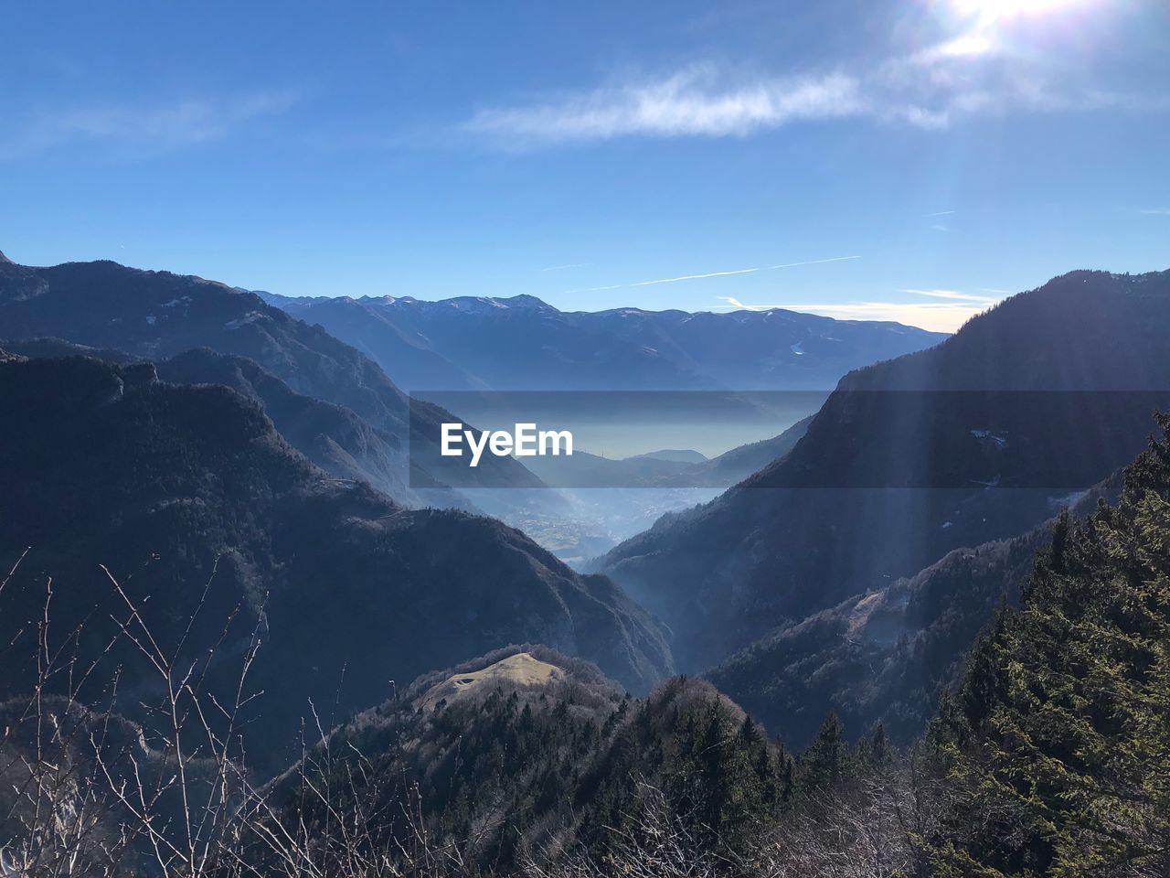 Scenic view of mountains against sky