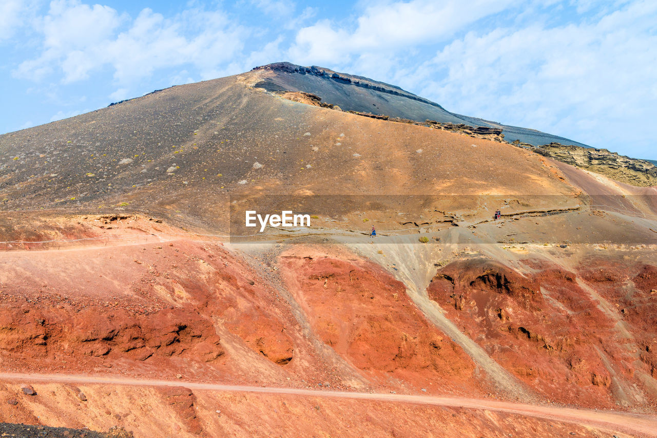 Scenic view of barren landscape against sky