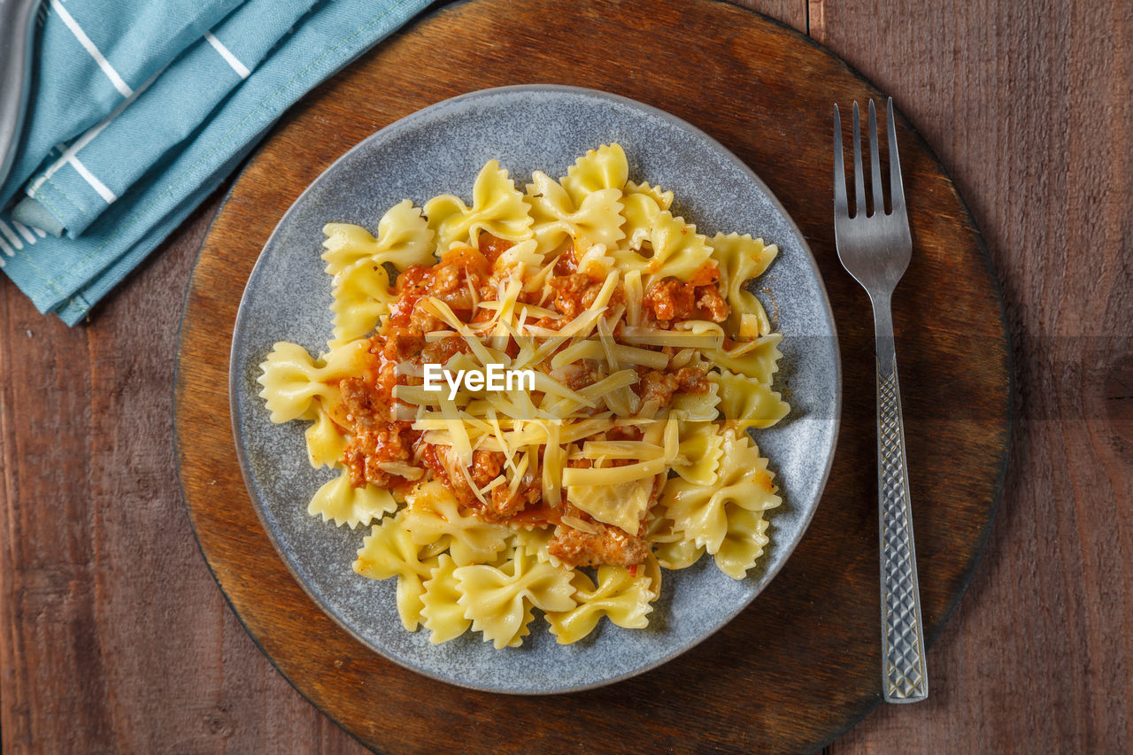 high angle view of food in plate